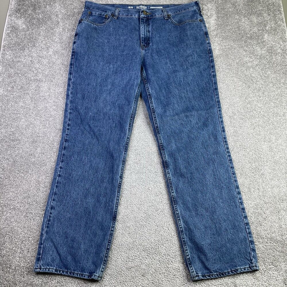 Urban Pipeline Jeans Mens 38X32 Blue Relaxed Straight Mid-Rise Medium Wash Denim